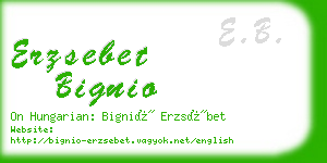 erzsebet bignio business card